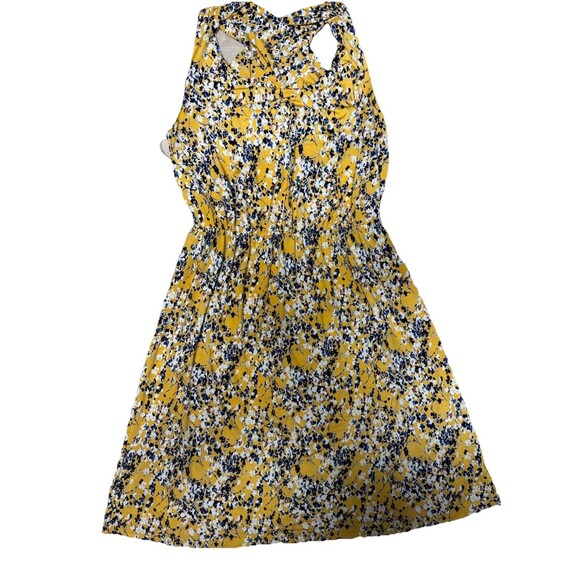 Kaileigh Tasha Dress Womens Small Floral Yellow Sleeveless Crossed Back Bohemian - Picture 2 of 8